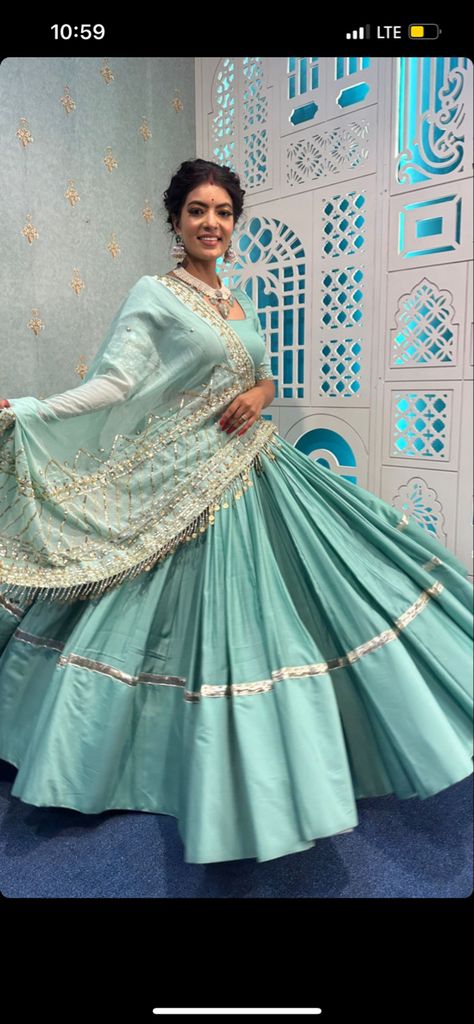 Simple Chaniya Choli For Wedding, Wedding Chaniya Choli Designs, Sky Blue Chaniya Choli Navratri, Lehriya Lehnga Designs, Wedding Chaniya Choli Indian Fashion, New Chaniya Choli Design 2024, Navratri Chaniya Choli 2024, Chanya Choli Ideas, Garba Chaniya Choli Wedding