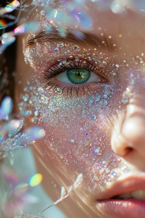 Glitter Photography, Oh My Goddess, Ethereal Makeup, Glitter Photo, Cool Makeup Looks, Fairy Makeup, Beauty Art Drawings, Foto Art, True Art