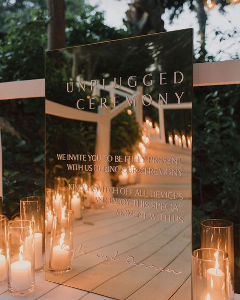 ...Unplugged ceremony sign. . . . Photo: @fabriziosimoneen Wedding Unplugged Sign, Unplugged Sign, Unplugged Ceremony Sign, Unplugged Ceremony, Ceremony Sign, Tulum Wedding, Como Wedding, Lake Como Wedding, Ceremony Signs