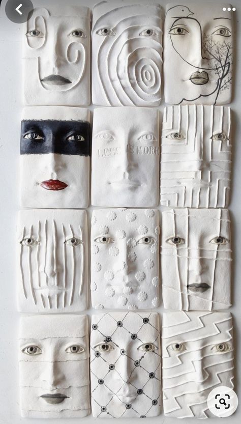 Ceramic Faces Sculpture, Ceramic Faces, Afrique Art, Sculpture Art Clay, Clay Faces, Ceramic Wall Art, Textured Canvas Art, Plaster Art, Ceramics Pottery Art