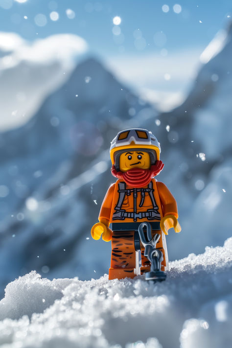 Embrace the thrill of adventure as  Lego figurine climber tackles the towering snowy peaks on this sun-kissed day. With determination etched in every step, they embody the spirit of exploration and conquest. 🏔️☀️ #LegoAdventure #MountainClimbing #ExploreMore #Lego #LegoFigurines #Photography #Toys Figurine, Toy Photography Ideas, Funny Lego Pictures, Lego Aesthetic, Deco Lego, Lego Figurine, Lego Spiderman, Lego Wallpaper, Y2k Art