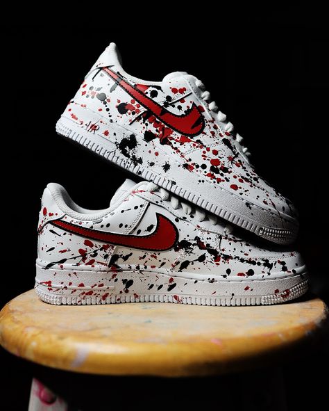 When things get messy. Paint splatter custom AF1’s. 🎨💦. . . . . . #customshoes #customsneakers #cuatomairforceones #customairforce1 #painting #artist #satisfying #diy #paint #red #sneakerhead #sneakeraddict #sneakergallery #weddingsneakers #weddinginspiration #weddingideas #bridalstyle #2025bride #2024bride #splatter #bridalfashion #shesaidyes💍 #shoeart #sneakerartist Wedding Sneakers For Bride, Custom Af1, Custom Painted Shoes, Painted Sneakers, Wedding Sneakers, Custom Air Force 1, Painting Artist, Sneakers Addict, Diy Paint