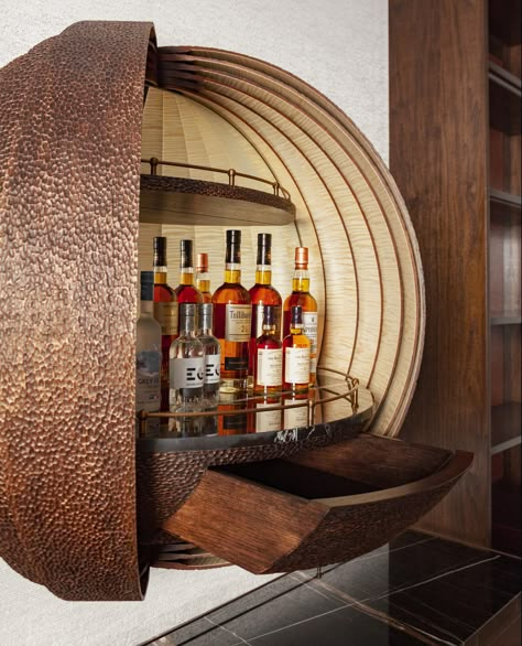 Luxury Wall-mounted Drinks Cabinet | Dime By Splinterworks Mounted Bar Cabinet, Globe Drinks Cabinet, Mounted Cabinet, Wall Mounted Desk, Furniture Board, Cocktail Cabinet, Wall Mounted Cabinet, Drinks Cabinet, Bar Cabinet