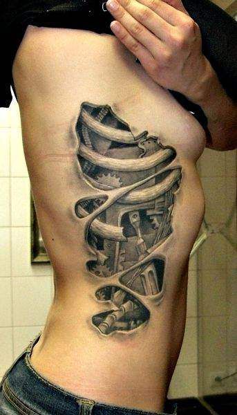 Ford Tattoo, Steampunk Tattoo Design, Steampunk Mode, Places To Get Tattoos, Steampunk Tattoo, Optical Illusion Tattoo, Tattoos For Black Skin, Latest Tattoos, Knee Tattoo