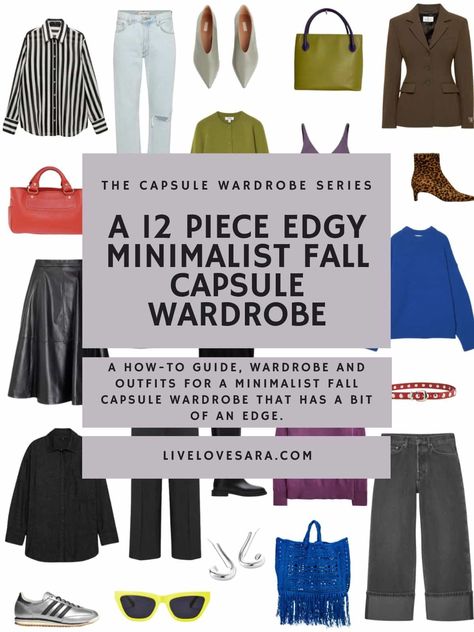 A 12 Piece Edgy Minimalist Fall Capsule Wardrobe - livelovesara How To Rebuild Your Wardrobe, Fall 2024 Capsule Wardrobe, Edgy Capsule Wardrobe, Chair Exercises For Seniors, Mix And Match Wardrobe, Wardrobe Essentials List, Edgy Minimalist, Black Denim Shirt, Exercises For Seniors