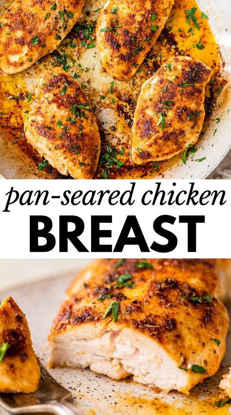 Skillet Cooked Chicken, How To Sear Chicken, Pan Seared Baked Chicken, Simple Pan Fried Chicken, Chicken In Frying Pan, How To Make Grilled Chicken On The Stove, Chicken In Pan On Stove, Skillet Chicken Tenderloins, Best Way To Make Chicken Breast