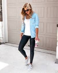 20 Cute Outfits With Black Leggings To Copy - Society19 Summer Faux Leather Leggings Outfit, Cute Spring Outfits With Sneakers, Short Women Fall Outfits, Womens Casual Sneakers Outfit, Casual Outfits Athleisure, Trendy Outfits For Petite Women, Cute Outfits For Women Over 40 Casual, Plus Brunch Outfit, Leggins Outfits Fall Casual