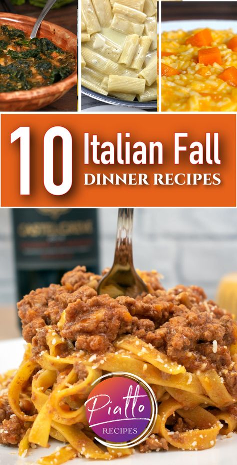 Looking for easy fall dinner recipe ideas? You can't go wrong with these classic Italian recipes: https://www.piattorecipes.com/10-italian-fall-dinner-recipe-ideas-straight-from-italy/

#fall #dinner #recipes #italianfood #autumn #comfortfood
 ... Baked Italian Recipes, Quick Italian Dinner, Fall Pasta Dinner Recipes, Early Fall Recipes Dinner, Italian Fall Recipes, Italian Entrees Dinners, Italian Recipes For A Crowd, Italian Food Recipes Dinners, Popular Italian Dishes