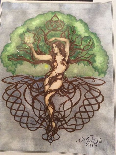 Boudicca Art, Danu Goddess, Goddess Taurus, Celtic Goddesses, Irish Witch, Tree Goddess, Celtic Paganism, Celtic Deities, Witchy Garden