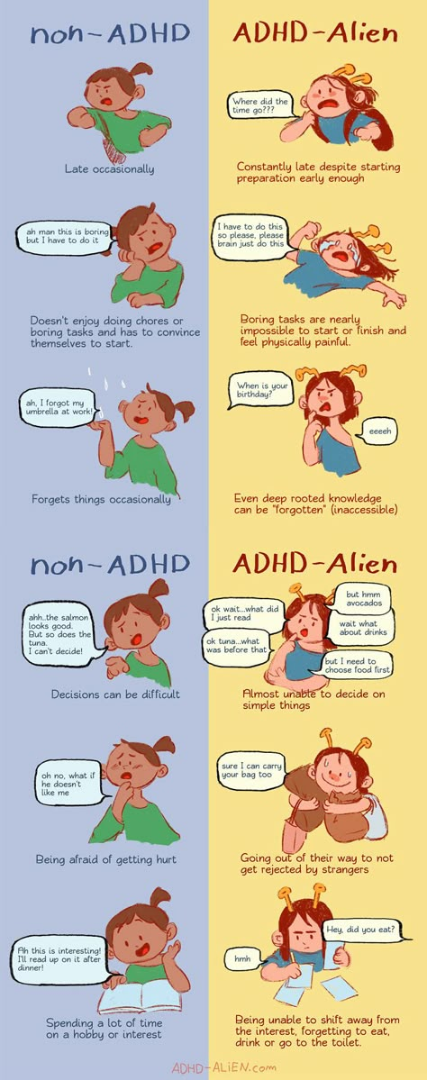 Adhd-Explaining-Alien-Comics Mental Health Facts, Mental Disorder, Mental Disorders, Mental And Emotional Health, Health Facts, Health Awareness, Mental Health Awareness, Emotional Health, A Year