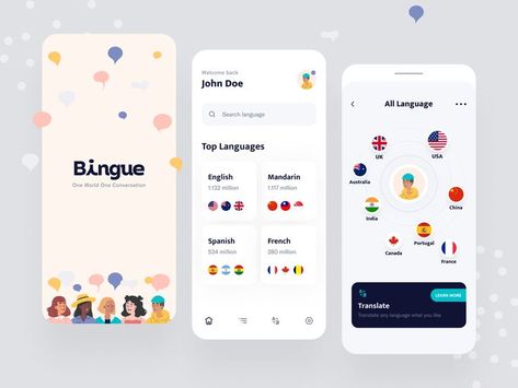 Learning App Design, Learning App Ui Design, Mobile App Ui Design Inspiration, Language App, App Ui Design Inspiration, Language Learning App, Mobile App Ui Design, Language Learning Apps, Coding Tutorials