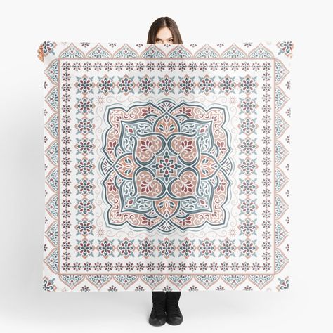 "Boho pattern in pastel colors with decorative stripes. Design 623." Scarf for Sale by Annartlab | Redbubble Scarves Design, Print Scarf Design, Pastel Print, Space Ideas, Boho Patterns, Scarf Design, Scarf Print, Stripes Design, Pastel Colors