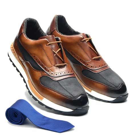 https://s.click.aliexpress.com/e/_EQCWcF5 Brown Brogues, Dress Sneakers, Dress Shoes For Men, Brogues Men, Luxury Branding Design, Oxford Sneakers, Leather Patchwork, Casual Dress Shoes, Leather Shoes Men