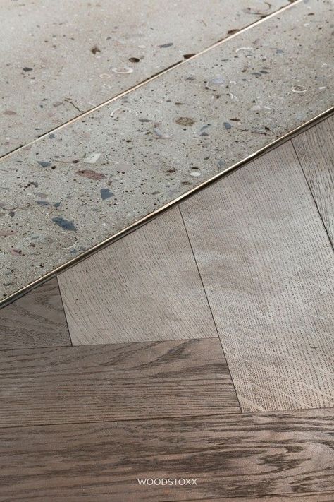 Floor Transitions, Floor Transition, Transition Flooring, Joinery Details, Terrazzo Flooring, Interior Design Concepts, Wooden Floor, Interior Floor, Interior Design Companies