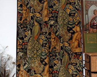 TheMorrisRoom | Etsy William Morris Curtains, Wide Curtains, Forest Tapestry, Winter Door, Printed Velvet, Door Curtain, Velvet Curtains, The Curtain, Beautiful Drapes