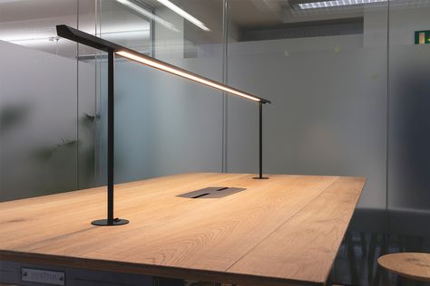 Beam Task Lighting | New to frovi 11 | Resimercial | Industrial | Innovation Innovative Furniture Design, Library Lighting, Wood Desk Lamp, Desk Lighting, Desk Lamp Office, Communal Table, Library Furniture, Innovative Furniture, H Design