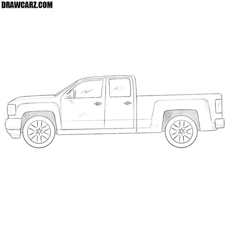 How to Draw a GMC Truck step by step Trucks Drawing, Truck Drawings, Truck Doodle, Truck Drawing Sketches, Truck Drawing Easy, Cartoon Truck Drawing, How To Draw A Truck, Truck Sketch, Simple Truck Drawing