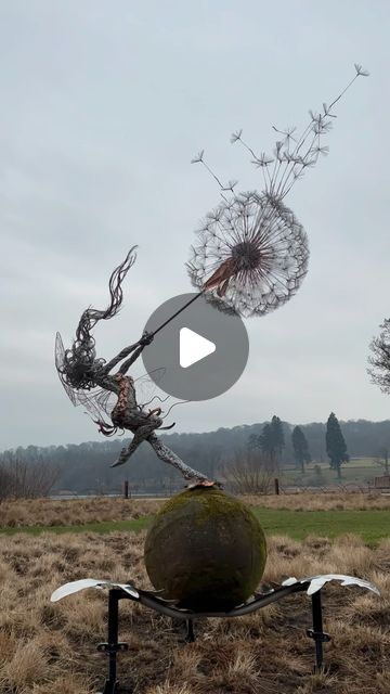 Fairy Video, Dandelion Fairy, Robin Wight, Fairy Sculpture, Fantasy Wire, Have A Wonderful Week, Famous Fairies, Wire Art Sculpture, Fairies Dancing