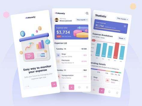 Expense Tracker App, Daily Expense Tracker, Food References, App Inspiration, Data Visualisation, Directory Design, Finance App, Splash Screen, Budget Tracker