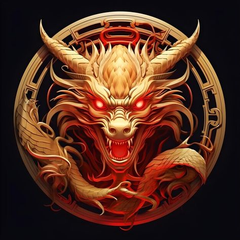 Photo chinese symbol of animal zodiac dr... | Premium Photo #Freepik #photo Logo Design Dragon, Chinese Dragon Symbol, Colorful Digital Art, Chinese Dragon Art, Logo Dragon, Dragon Wallpaper, Dragon Wallpaper Iphone, Dragon Logo, Animal Zodiac