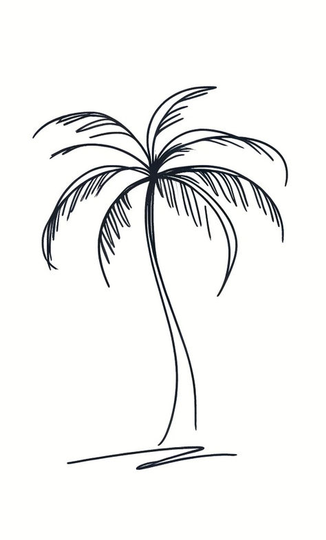 How To Draw Palm Trees, Palm Tree Tattoo Stencil, Easy Palm Tree Drawing, Palm Tree Line Art, Palm Tree Outline, Palm Tree Clipart, Palm Tree Sketch, Palm Tree Drawing, Palm Tree Tattoo