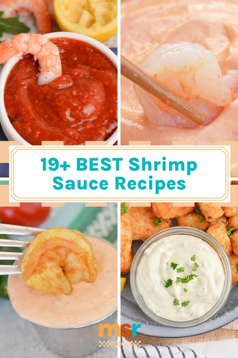 From creamy to tangy and everything in between, these 19 EASY Shrimp Sauce Recipes are perfect for dipping, marinating and slathering! Sauce For Shrimp Cocktail, Garlic Butter Dipping Sauce For Shrimp, Shrimp Chili Sauce, Shrimp Cocktail Dips, Bacon Wrapped Shrimp Dipping Sauce, Sea Food Sauce Recipes, Dipping Sauce For Prawns, Easy Sauce For Shrimp, Creamy Cocktail Sauce