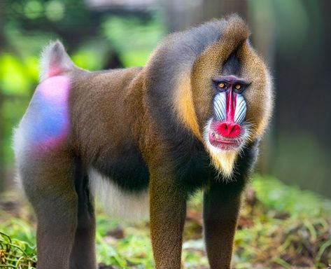 Mandrill, Mandrillus sphinx - New England Primate Conservancy Baboon, Mandrill Monkey, Types Of Monkeys, Save Wildlife, 10 Interesting Facts, Mandrill, African Wildlife, Colorful Animals, Tropical Rainforest