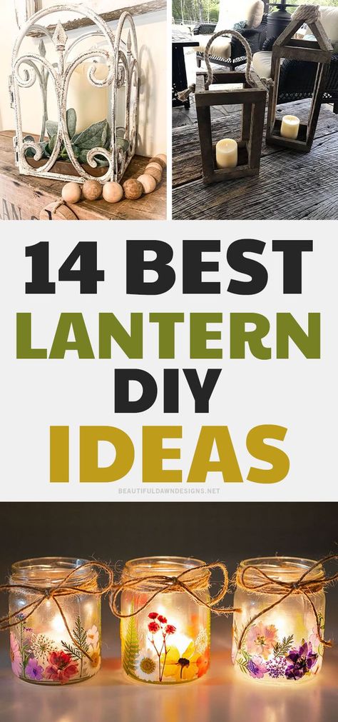 Diy Lantern Lights, Lantern Diy Ideas, Diy Candle Lantern, Homemade Lanterns, Fairy Lights In A Jar, Lantern With Fairy Lights, Gardening Wallpaper, Mason Jar Luminaries, Diy Lantern