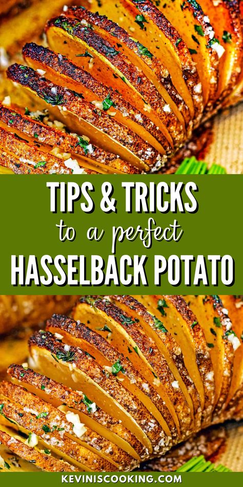 Tips & Tricks to a Perfect Hasselback Potato that turns out crispy on the outside and tender on the inside. The seasonings and fillings for my hasselback potatoes recipe are completely up to your imagination! They can be as simple as a bit of salt and pepper, or stuff fillings between the slices. Use seasonings, herbs, butter, bacon, cheese, and anything else you want! Russet Potato Recipes, Hasselback Potatoes, Potato Recipes Side Dishes, Grilled Potatoes, Potato Side Dishes, Potatoes Recipe, Best Dinner Recipes, Bacon Cheese, Potato Dishes