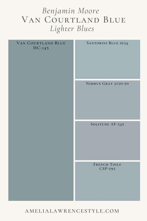 Van Courtland Blue by Benjamin Moore should be on the top of your favorite paint list. This elegant Old World blue is timeless and effortless. Amsterdam Blue Benjamin Moore, Cornflower Blue Benjamin Moore, Ocean City Blue Benjamin Moore, Benjamin Moore Amsterdam Blue, Benjamin Moore Apollo Blue, Classic Blue Paint Colors, Van Cortland Blue Benjamin Moore Bedroom, French Blue Hallway, Van Cortlandt Blue