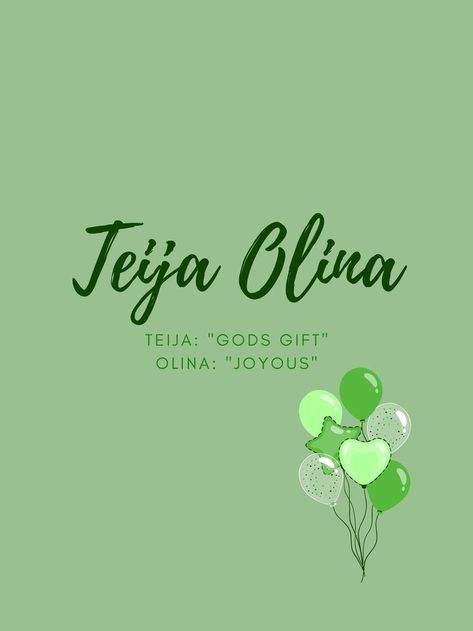 If you possess this name you are a gift given by god to make the world happy and full of joy especially to those close to you, as the name Teija means "gods gift" and Olina meaning "joyous." Random Nicknames, Joy Name, Cool Unique Names, Bible Baby Names, Spiritual Names, Meaningful Baby Names, Modern Baby Names