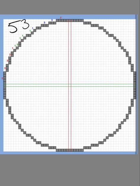 Minecraft Circle Guide, Minecraft Circle Chart, Minecraft Circle, Minecraft Circles, Cool Minecraft Creations, Minecraft Plans, Circle Template, Cool Minecraft, Minecraft Ideas