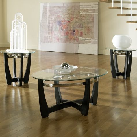 Steve Silver Furniture, 3 Piece Coffee Table Set, Round End Tables, Living Room Table Sets, Coffee Table Dimensions, Coffee Table Set, End Table Sets, Glass Top Coffee Table, Acme Furniture