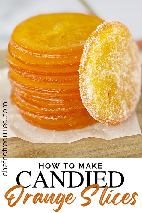 These candied orange slices are super quick and easy to make at home. Great for cake decoration, or make chocolate dipped candied orange slices for your next party! I will show you how to make candied orange slices, they are much easier than you think! Candied Orange Peel Recipe, Candied Fruit Recipes, Orange Wallpapers, Candied Oranges, Candied Orange Slices, Patisserie Fine, Candied Orange, Candied Orange Peel, Candied Lemons