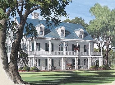 Rutledge House Southern Colonial House Plans, Southern Colonial, Neoclassical House, Colonial Style House Plans, Southern Style House Plans, Southern House Plan, Colonial House Plans, Southern House, Southern House Plans