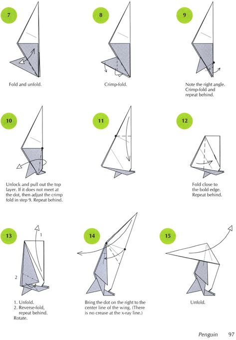 Origami penguin page 2 Dover Publications Animal Diagram, Ninja Star Origami, Origami Penguin, Origami Animal, Origami Yoda, Butterfly Wreath, Origami Star Box, Origami Diagrams, Origami Dragon