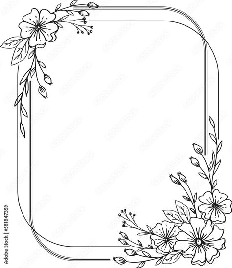 Flower Boarders Designs Drawing, Border Design With Black Pen, Flowers On Vines Drawing, Boder Degin On Paper Aesthetic Black, Border Drawing Design Doodle Frames, Borders And Frames Flowers, Border Flower Designs Drawing, Boarders Designs Drawing, Border Design Flower