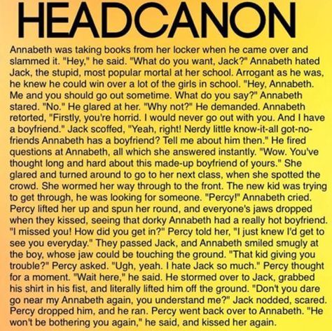 Hoo Headcannons, Percabeth Headcanon, Percy Jackson Annabeth Chase, Percy Jackson Ships, Zio Rick, Percy Jackson Head Canon, Percy And Annabeth, Imaginary Boyfriend, Percy Jackson Quotes