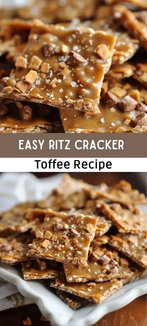 Easy Ritz Cracker Toffee Recipe – Sweet & Crunchy Ritz Cracker Dessert, Toffee Christmas, Ritz Cracker Toffee, Toffee Bark, Shortbread Cookies Easy, Homemade Toffee, Cracker Toffee, Ritz Cracker, Christmas Snack