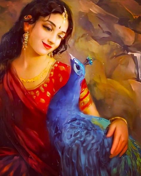 Radha Painting Beautiful, Apsara Painting Beautiful, Radha Rani Paintings, Indian Women Painting, Indian Art Gallery, Beautiful Art Paintings, Divine Love, Hinduism Art, Vedic Art