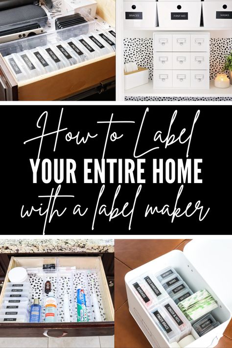 How to Label Your Entire House with a Label Maker - Practical Perfection Labeling Ideas Organization, What To Label With Label Maker, Label Maker Uses, Home Label Ideas, Things To Label With Label Maker, Brother Label Maker Ideas, Best Label Maker For Organizing, Things To Label, Labels For Organizing