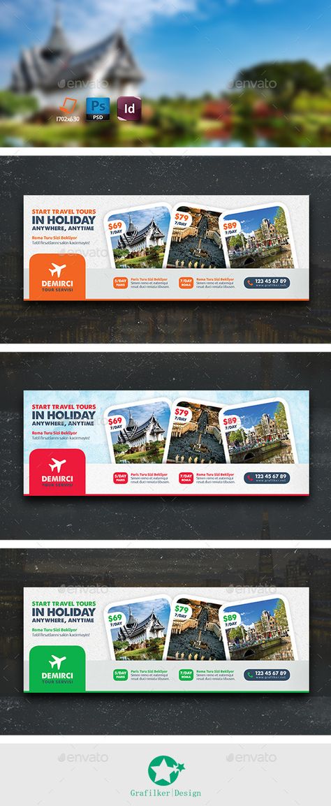 Travel Tour Cover Templates Completely editable, print ready Text/Font or Color can be altered as needed All Image are in vector f Photo Text Design, Facebook Banner Design Inspiration, Travel Cover Design, Text Layout Ideas, Travel Banner Design Ideas, Travel Cover Photo, Travel Banner Design, Travel Facebook Cover, Modern Banner Design