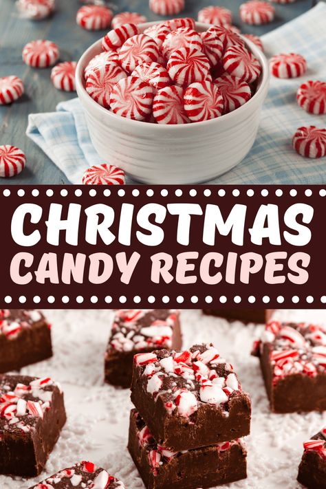 Looking for the best Christmas candy recipes? From candy canes to truffles to peanut brittle, these easy-to-make treats are the perfect stocking stuffers. Hard Christmas Candy, Homemade Peanut Brittle, Holiday Candy Recipes, Christmas Candy Easy, Christmas Candy Homemade, Easy Christmas Candy Recipes, Homemade Truffles, Easy Candy Recipes, Chocolate Delight