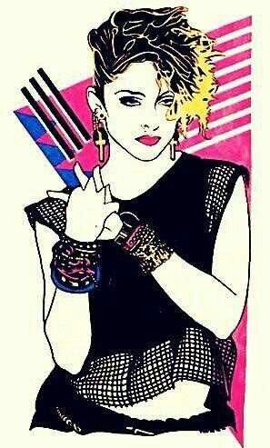 Madonna Croquis, 80s Graphics, 80s Madonna, Madonna 90s, Nagel Art, Madonna 80s, 1980s Art, Patrick Nagel, Madonna Art