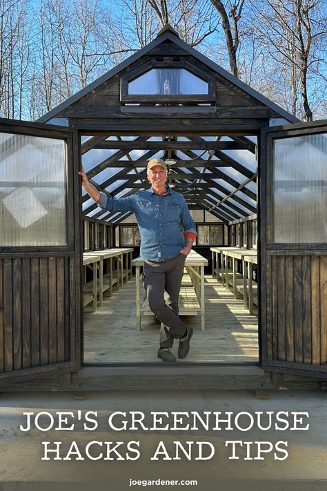 Being a greenhouse owner is a wonderful experience, but there are a few things you should know before you get started. Here a list of Joe's greenhouse hacks and tips to get you on the right track. Custom Greenhouse Ideas, Maximize Greenhouse Space, Greenhouse Must Haves, Greenhouse Heating Ideas, Inside Greenhouse Ideas, Indoor Greenhouse Ideas, Greenhouse Hacks, Diy Greenhouse Cheap, Diy Greenhouse Cheap Easy