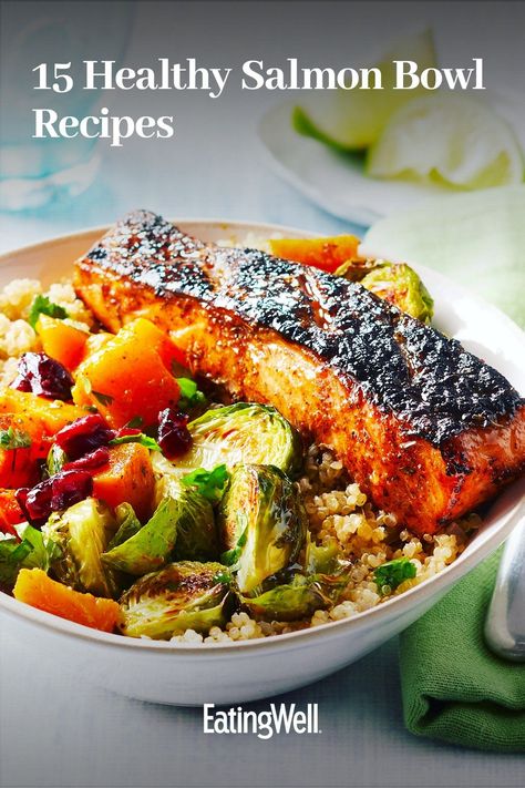 Healthy Seafood Bowls, Clean Eating Salmon Bowls, Clean Eating Recipes Salmon, Healthy Salmon Bowls Meal Prep, Veggie Salmon Bowl, Health Bowls Clean Eating, Salmon Bowls Healthy Dinners, Salmon Dinner Salad Recipes, Salmon Bowl Low Carb