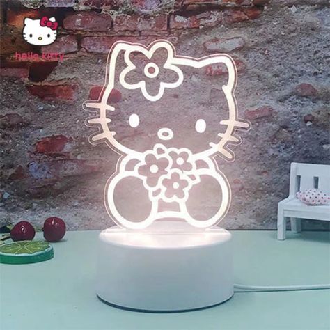 Bedroom Hello Kitty, Friends Birthday Present, Anime Stuffed Animals, Hello Kitty Lamp, Anime Plushies, Birthday Presents For Friends, Bedroom Bedside Lamp, 3d Night Light, Creative Stationery