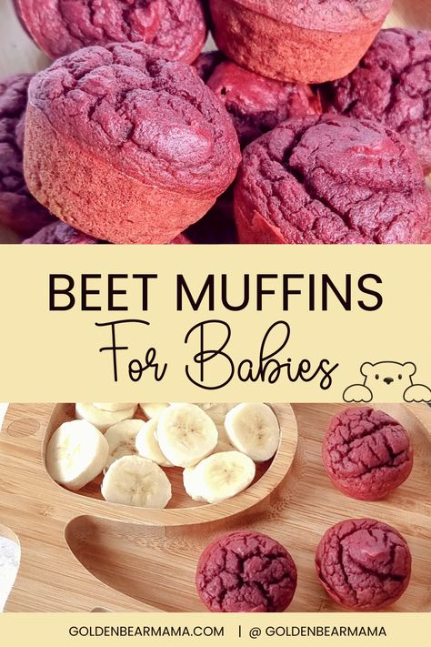 Healthy Beet Muffins for Babies - Golden Bear Mama Veggie Muffins For Baby, Veggie Muffins For Toddlers, Healthy Muffins For Toddlers, Muffins For Toddlers, Beet Muffins, Homemade Baby Snacks, Pineapple Food, Resep Vegan, Baby Muffins