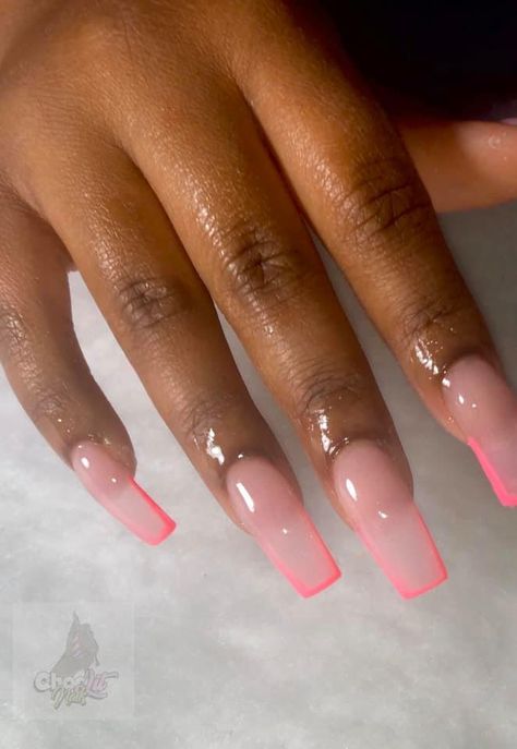 Acrylic Nails Pink, Glow Nails, Short Square Acrylic Nails, Nail Idea, Bling Acrylic Nails, Summer Acrylic Nails, Glam Nails, Nails Pink, Pink Nail