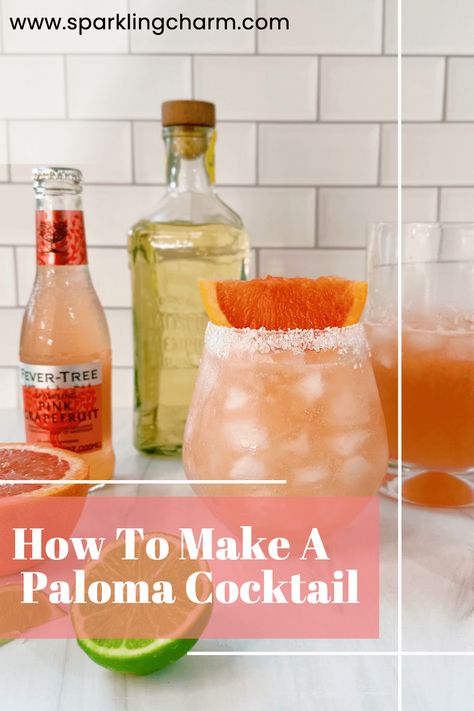 Served ice cold, this Pretty to Drink Grapefruit Paloma recipe is an all around refreshing treat. Today I am sharing How To Make A Paloma Cocktail. #grapefruitrecipes #paloma #PINKGRAPEFRUIT #classic paloma Paloma Cocktail Vodka, How To Make A Paloma Drink, Pink Paloma Cocktail, Best Paloma Recipe, Tequila Paloma Recipe, Paloma Drink Recipe, Paloma Cocktail Tequila Recipe, Paloma Cocktail Recipes, Paloma Cocktail Tequila